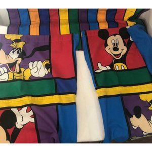 Disney Color Block Curtains  Handmade Valance 80 x 17 Curtain 32 x 37 in Vintage
